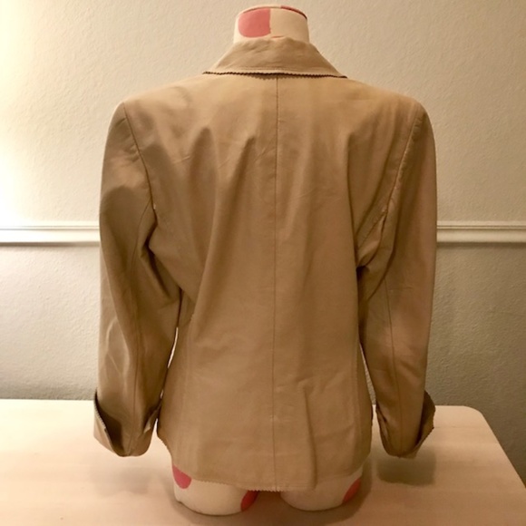 Tan leather Anne Klein Jacket - Picture 5 of 6